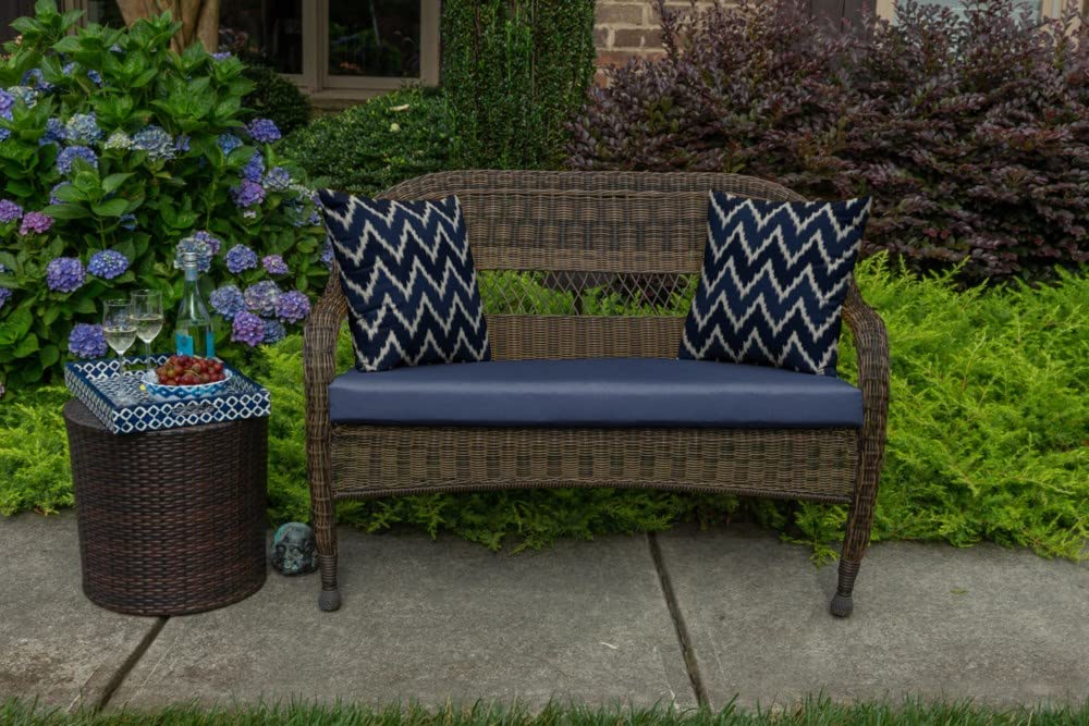 Naturesroom Sunbrella Patio Cushions -Wicker Settee - 43.5