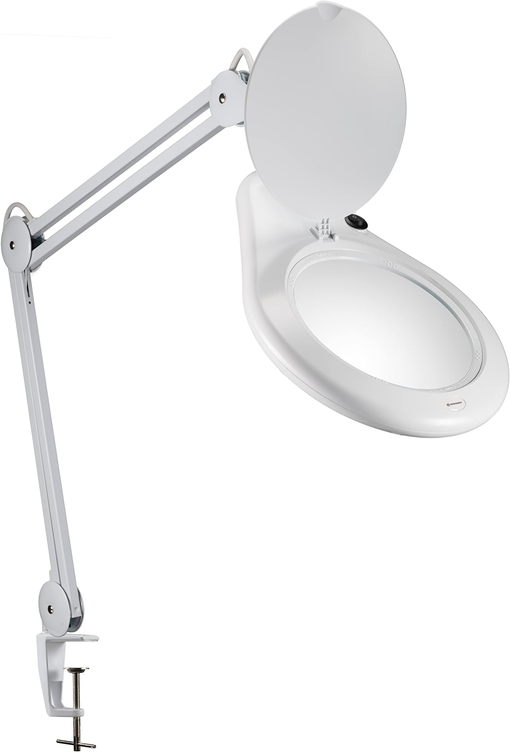 Bifokale LED-Lupenleuchte Mit Klemme – 14W, 1200 Lumen, 5/20 Dioptrien, 12,7cm Linse, Dimmbar Für Hobby & Handarbeit