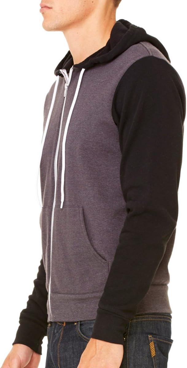 Bella & Canvas Men's 3739 Unisex Poly-Cotton Fleece Full-Zip Hoodie - Image 3