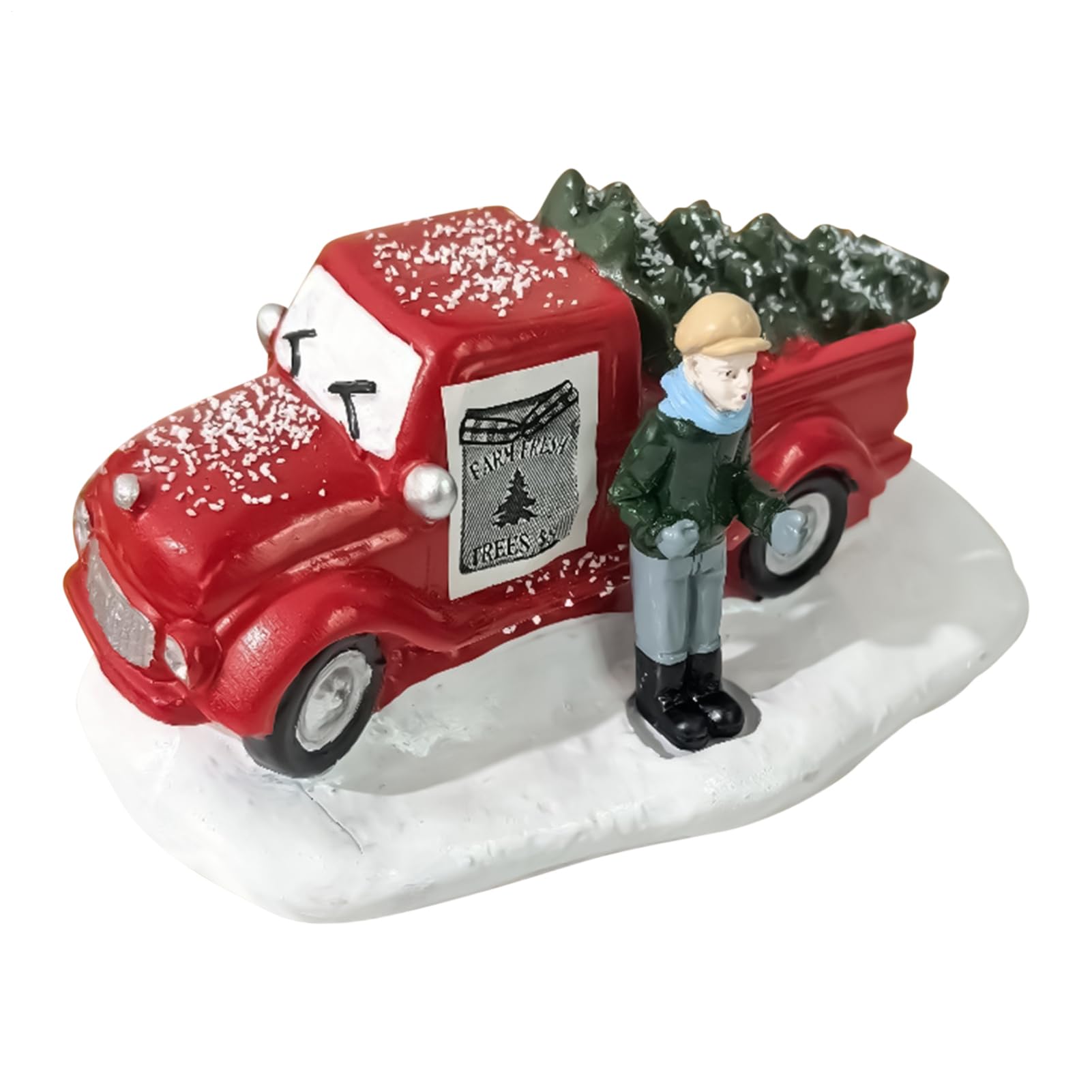 Camion de Noël : modèle en résine au design premium pour décor de bureau