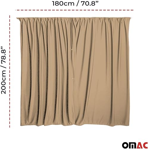 Miniatura 3 de OMAC Cortinas divisoras de cabina para furgoneta, 79 x 71 pulgadas, kit de persianas para autocaravana, 2 cortinas, 1 perfil, accesorios para