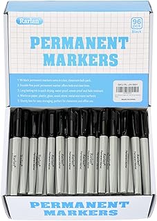 Sponsored Ad - Rarlan Permanent Markers Bulk, Black, Fine Point, 96 Count Bulk Pack