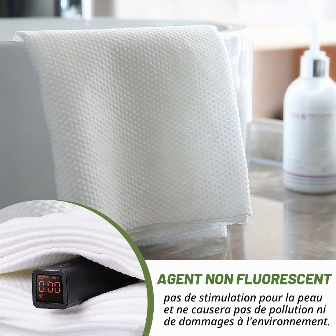 50pcs Serviettes Jetables 40 x 80cm, 70 g/㎡ Serviette de Toilette Jetable, Serviette Épaissie Jetable en Tissu Non Tissé pour Salon de Beauté, Pédicure, Cuisine, Sauna, Massage, Bureau