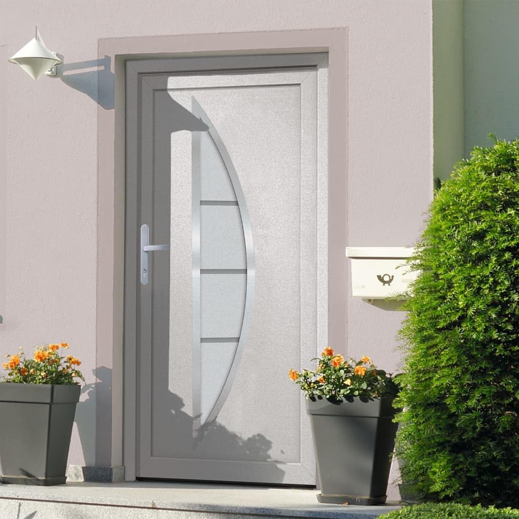 Generico Porta Ingresso Bianca 108x200 cm in PVC,Articoli di ferramenta,Materiali da Costruzione,Porte,Porte di casa-3187865