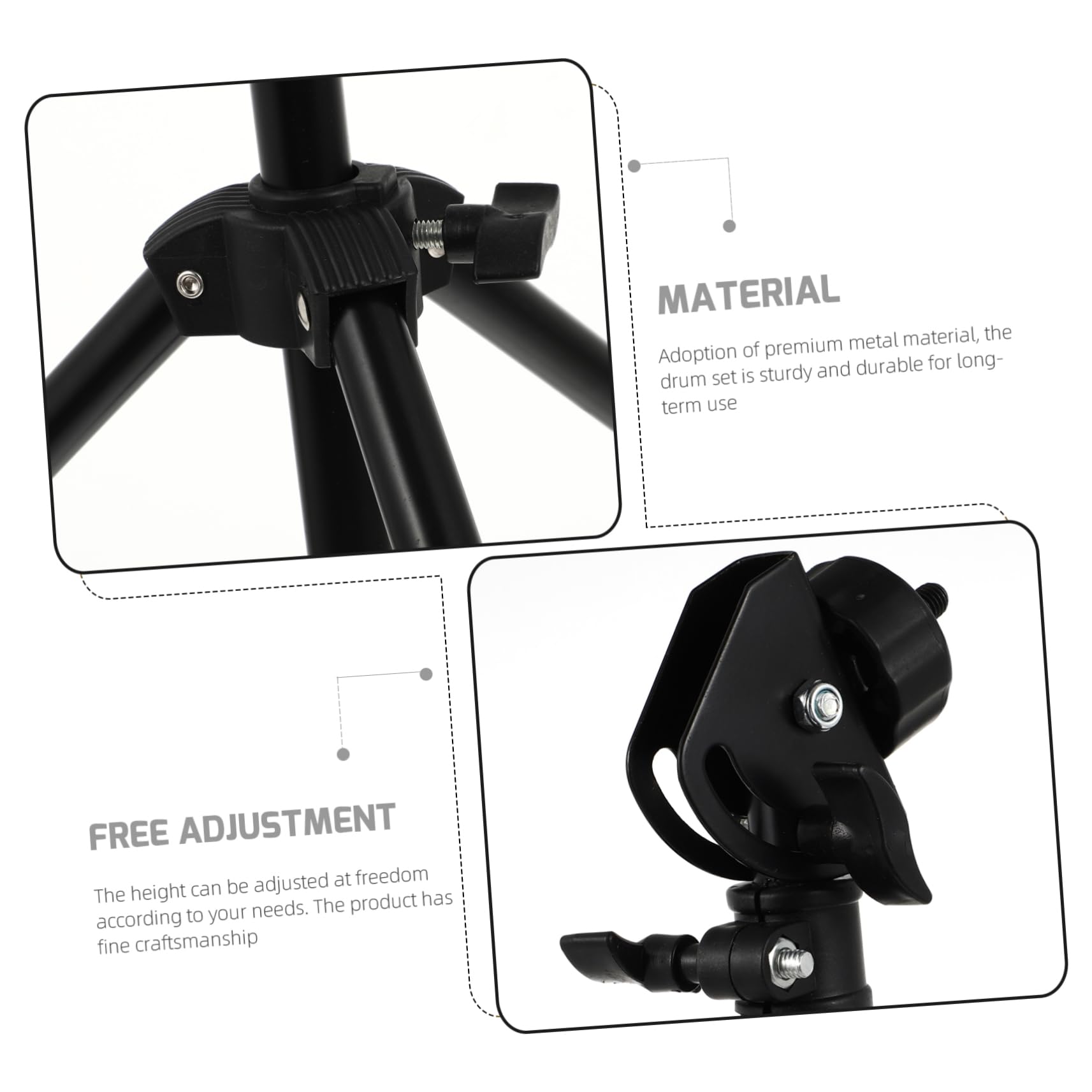 FUNOMOCYA Djustable 8/10 Inch Metal Drum Set Snare Stand Practice Storage Rack for Beginners