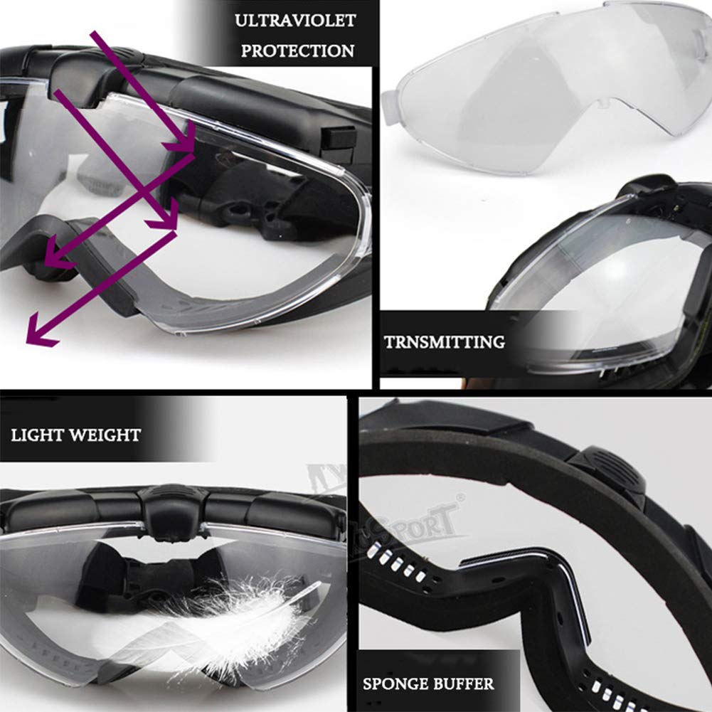 Gafas Antivaho para Airsoft Y Paintball Tácticas para Montar en Casco, Ciclismo, Resistencia, Ventilador Incorporado, Gafas de Protección Uv, Gafas con Lentes de Pc para Caza Al Aire Libre/Ta