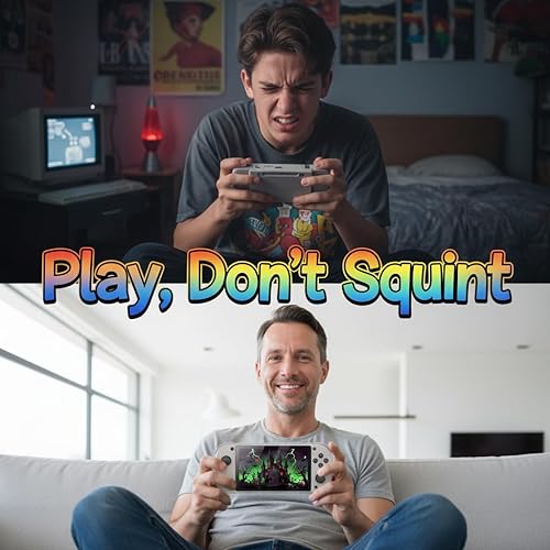 Miniatura 6 de Consola de videojuegos portátil retro de mano, pantalla IPS de 4.3 pulgadas, sistema Emuelec, 64 GB, más de 20.000 juegos, sistema de juegos clásico