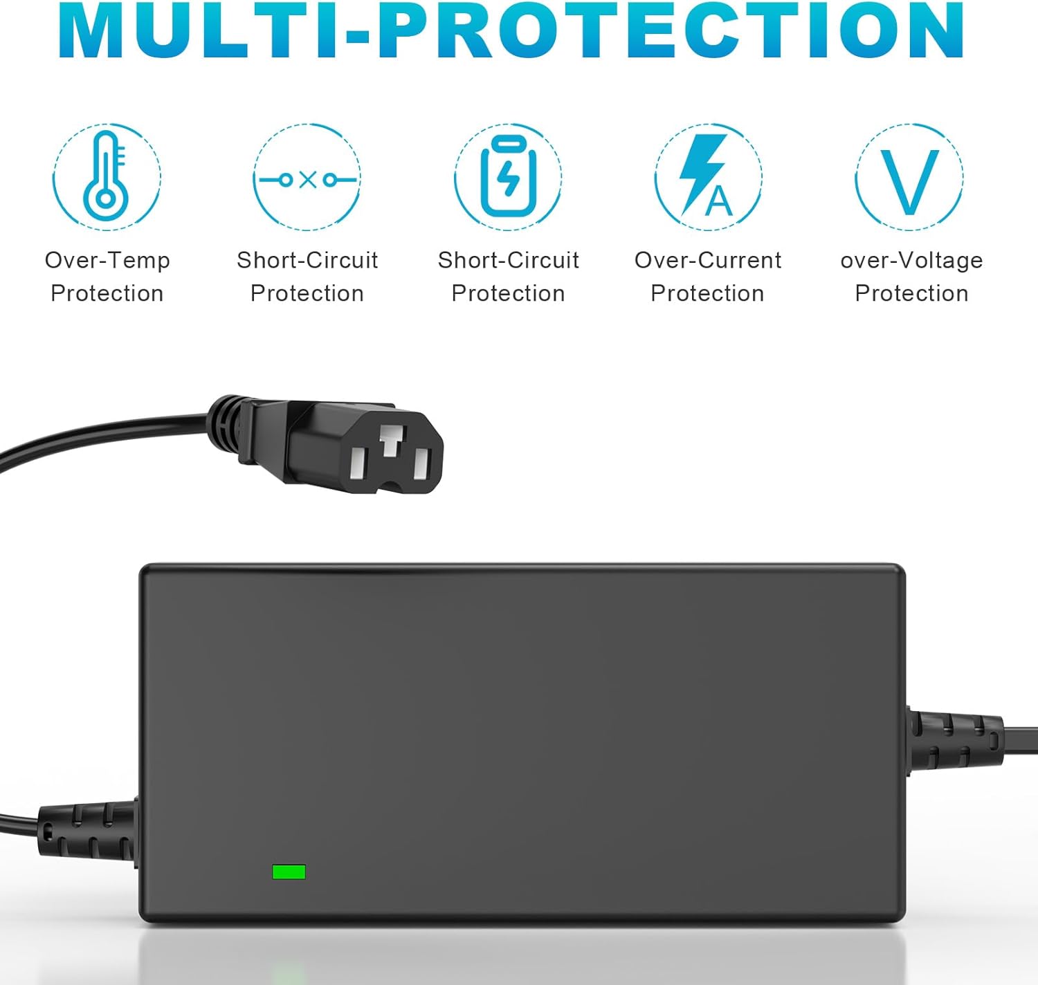 DC 48V 12AH Lead Acid Battery Charger for Electric Bicycle Bike Big Toys Baja, FitRight, Go-Bowen 100V-240V Input with 3 Pin Plug