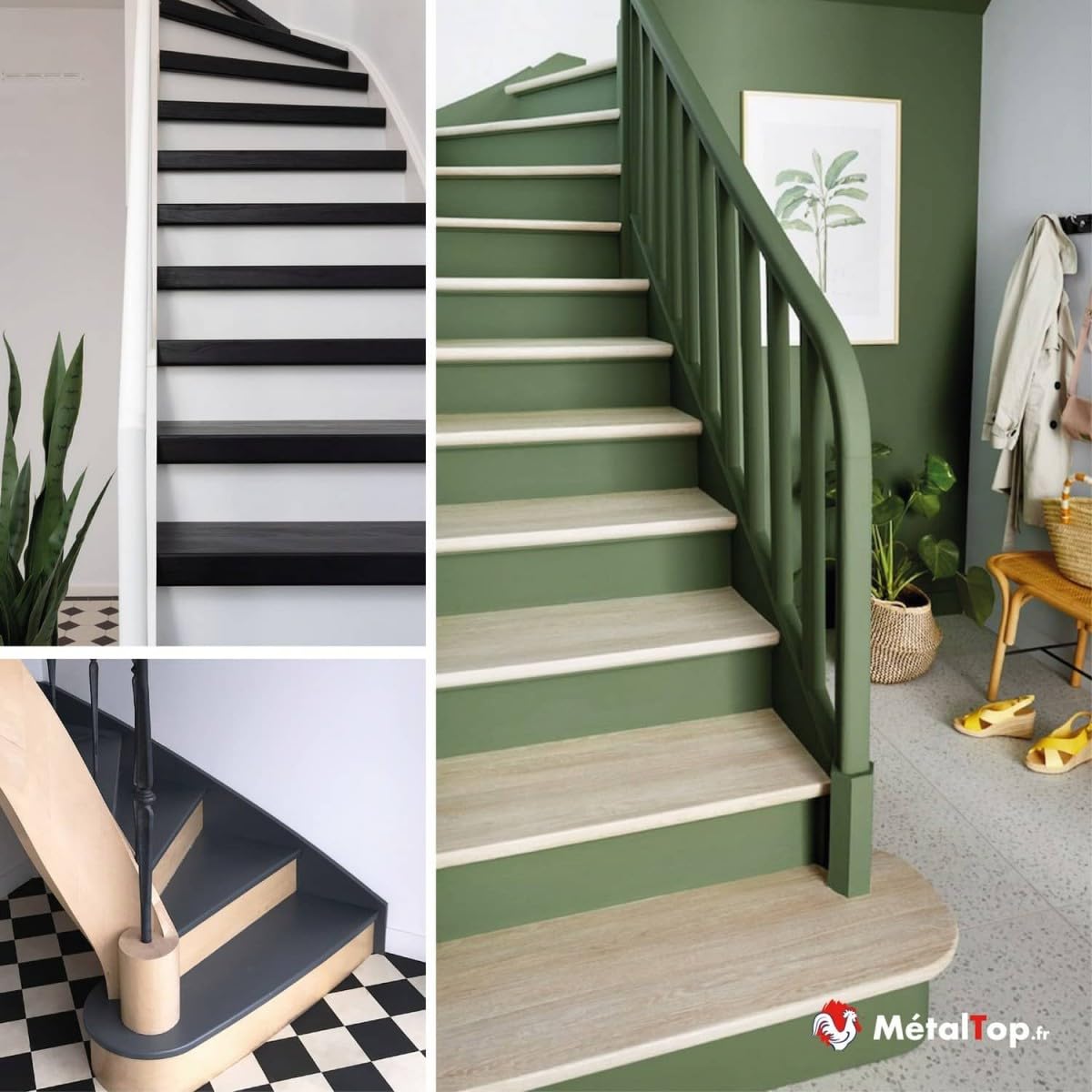 Metaltop - Peinture Escalier Bois - Noir signalisation - RAL 9017-1 L - Résistance extrême pour escaliers très sollicités, privés ou pros.