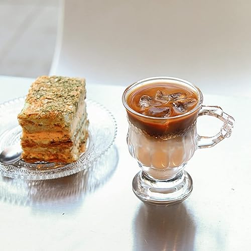 Miniatura 7 de JOYMENTHERE Tazas de café irlandés, tazas de café expreso con patas de vidrio con asas, tazas transparentes para café, latte, capuchino, batido,