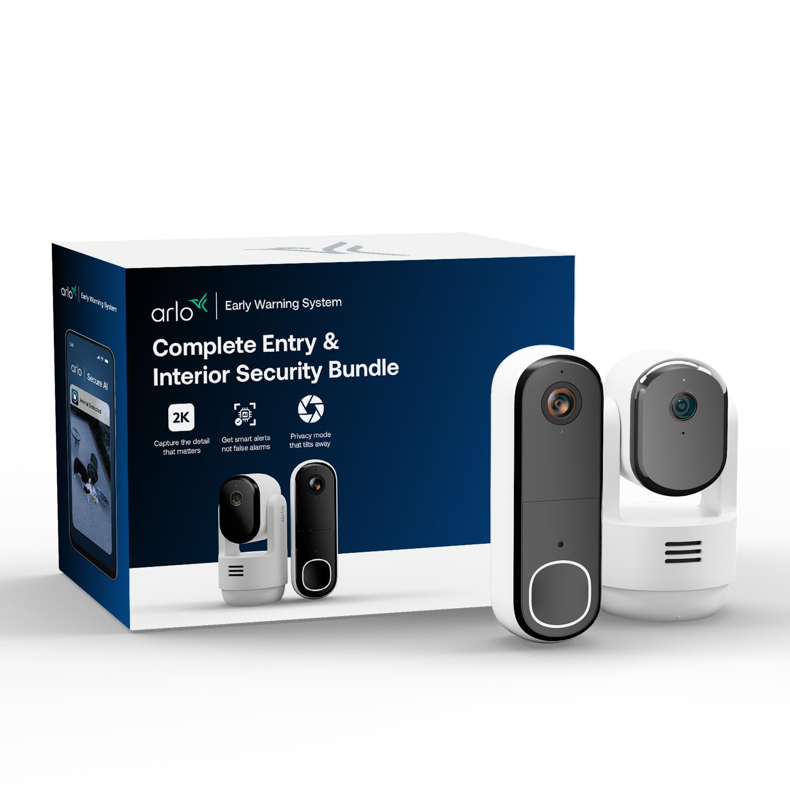 Caméra de surveillance WiFi 2K Arlo Essential 3 Indoor au design blanc et moderne