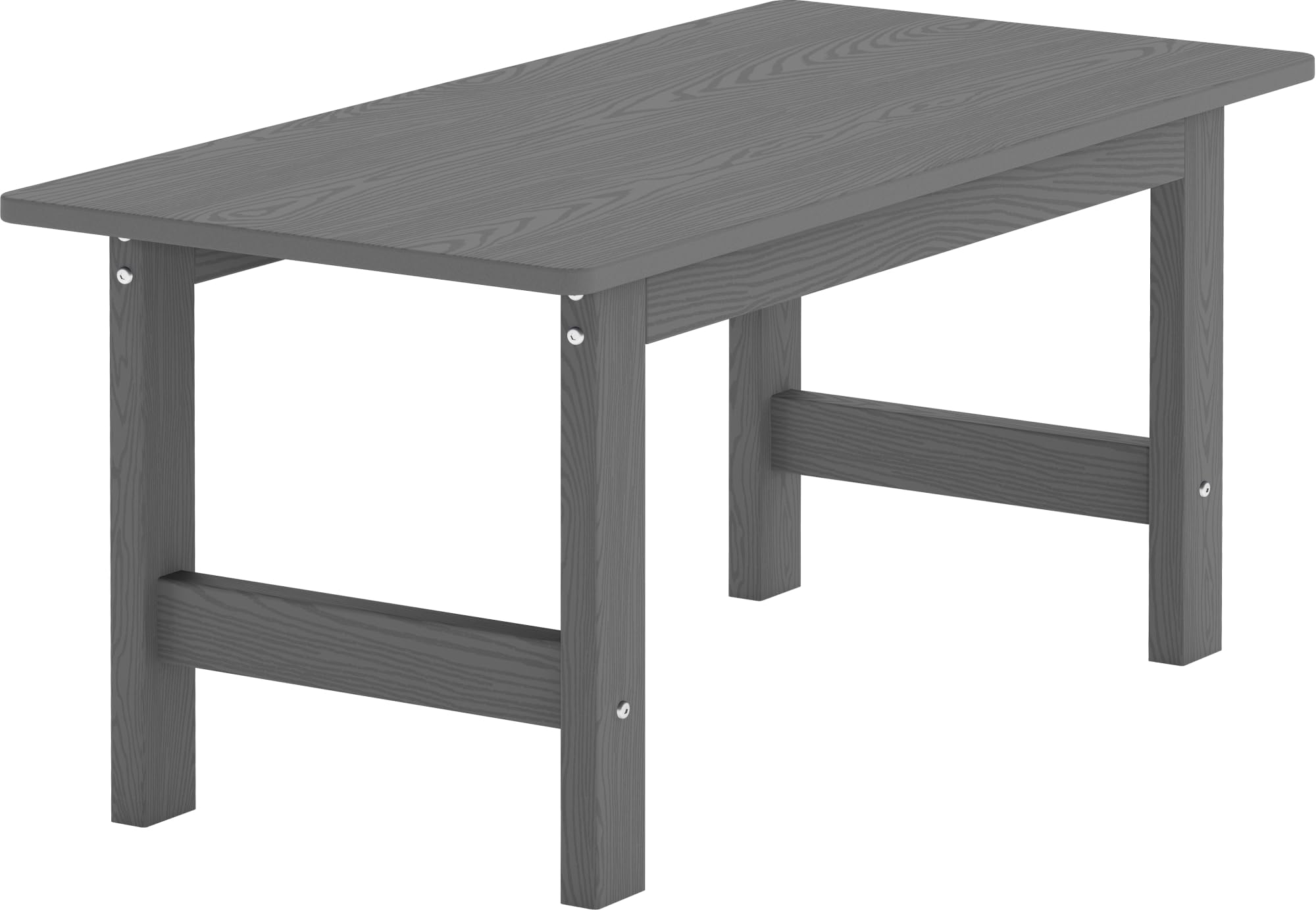 Outdoor Coffee Table Rectangle HDPE Patio Coffee Table Waterproof Rust-Resistant Weather Resistance Gray