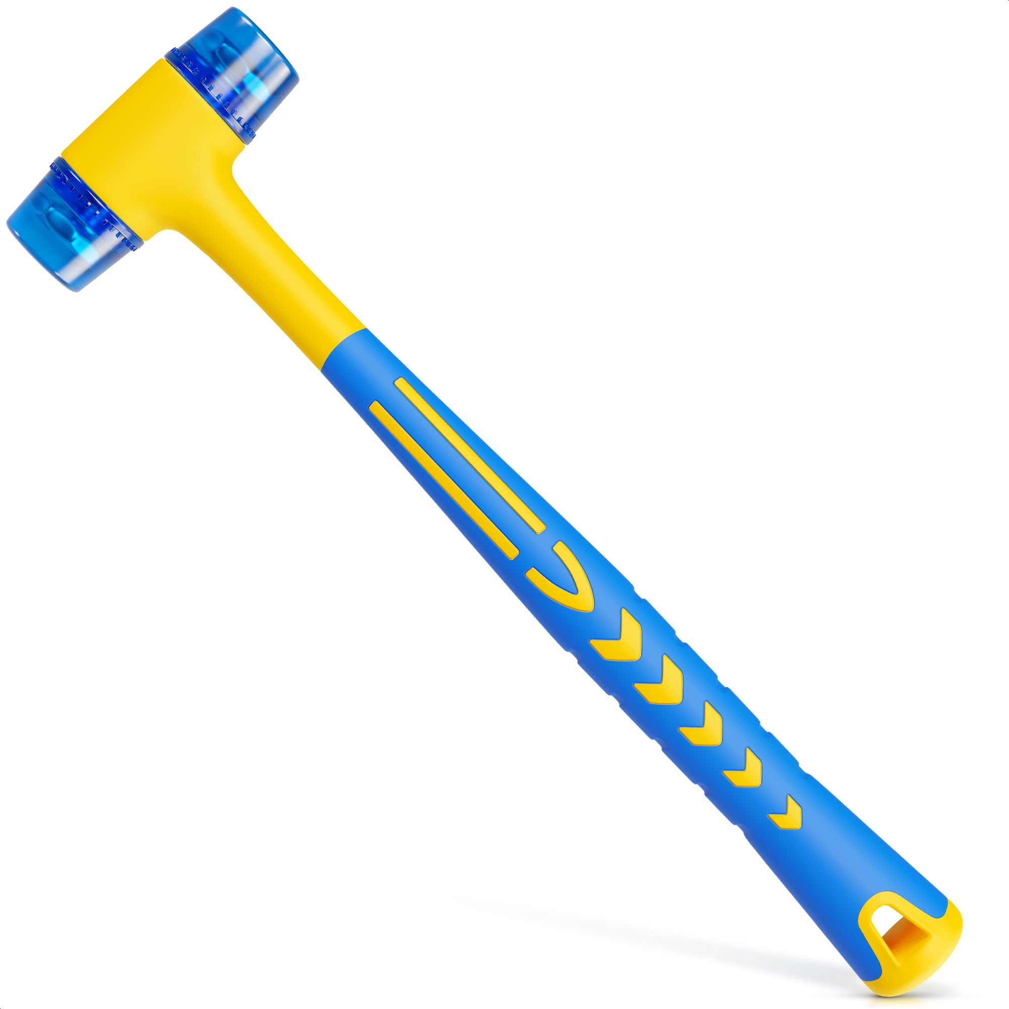 Small Plastic Mallet Hammer 4.9 Oz, Dual 1",25mm Heads, 9.6 Inch Long