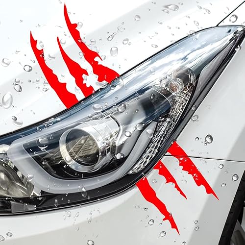 Miniatura 4 de Calcomanías de marca de garra de automóvil, calcomanías de decoración de faros de automóvil, calcomanías de vinilo para autos, autos deportivos,