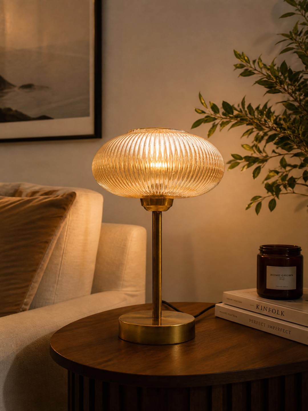 Aurora Ribbed Glass Table Lamp-image-14