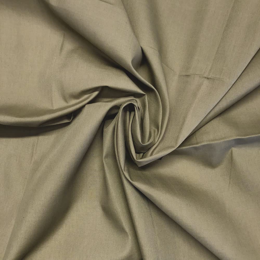 Plain Polycotton Fabric 60+ Colours Poly Cotton Dress Craft Sold Per Meter (Khaki 50)