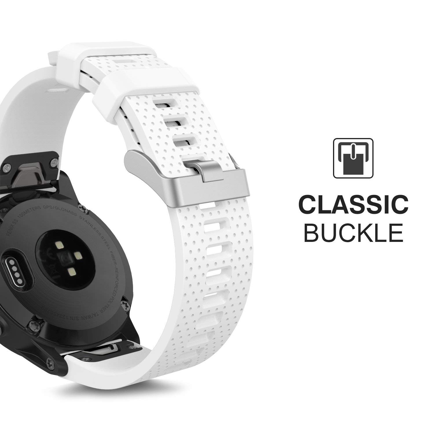 TOPsic Correa de Reloj para Garmin Fenix 5S, Banda de Reloj de Repuesto de Silicona Suave para Garmin Fenix 5S/Fenix 5S Plus/Fenix 6S/Fenix 6S Pro/Fenix 7S/Fenix 7S Solar/Fenix 7S Sapphire Solar — view 2