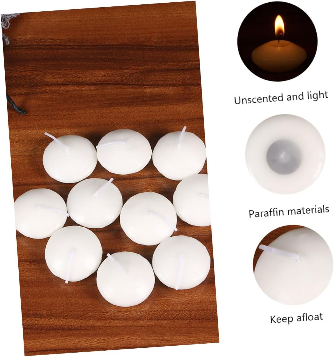 100pcs Elegant Unscented Floating Candles for Weddings and Parties for Centerpieces Pool Decor and Outdoor Events Creates Ambience