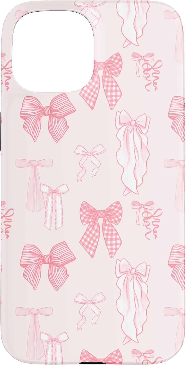 Coquette Pink Bow Pattern Case for iPhone XR