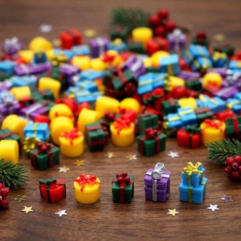 Miniature Gift Boxes 5pcs Tiny Seasonal Craft Embellishments