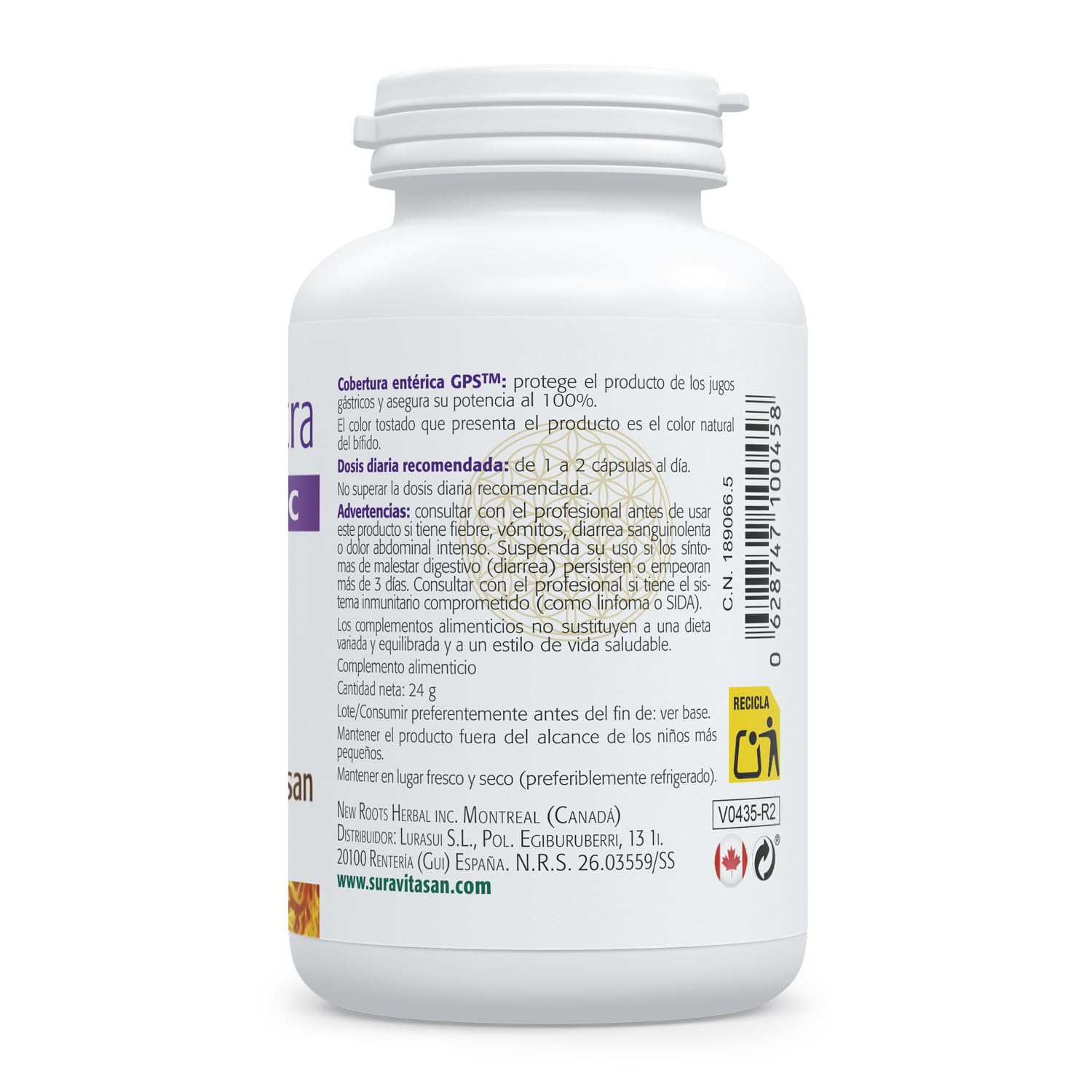 SURA VITASAN Acidophilus Ultra 120 Cápsulas con Cobertura Entérica | Probióticos con 11.000 Millones de UFC, 11 Cepas + Prebióticos FOS/AOS, para Equilibrio de Microbiota, Salud Intestinal