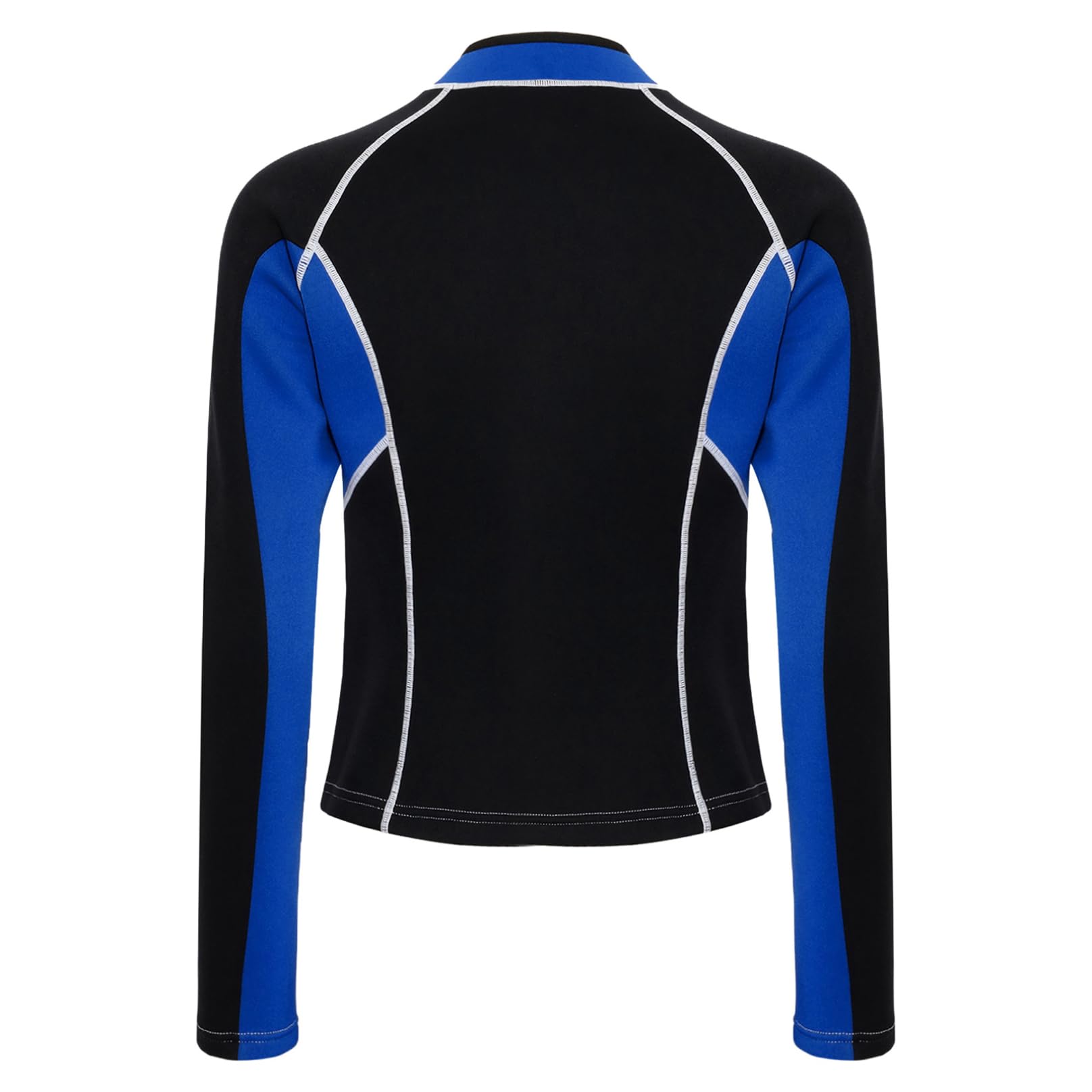 MSemis Donna T Shirt Rashguard Neoprene Immersione Donne Swimwear Beachwear | Color Block,Costumi Bagno Professionali,Colletto Alto,Aerobica Acquatica,Nuotando,Rash Guard Per Snorkeling E Nuoto