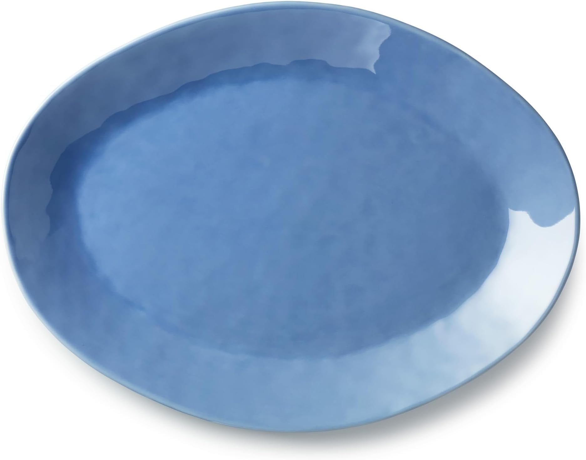 Cloudy Sky Oval Serving Platter 16 x 12 in – Stoneware Tray with Blue-Gray Marbled Glaze – Elegant Dinnerware for Roasts, Appetizers, Charcuterie & Entertaining – Rustic Modern Look