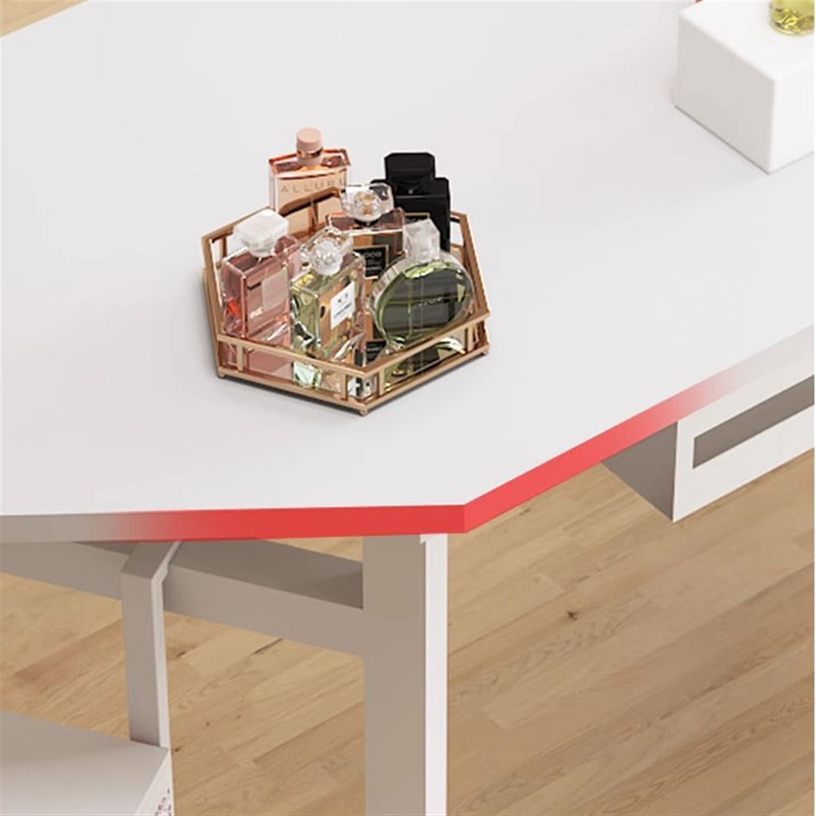 Einfach Mobiler Live-Tisch Anker mit Sonderangebot mit Ware Desktop-PC-Tisch Gaming-Tisch Licht Luxus-Display-Tisch Werkbank Schreiben(Weiß,140x76x74cm)