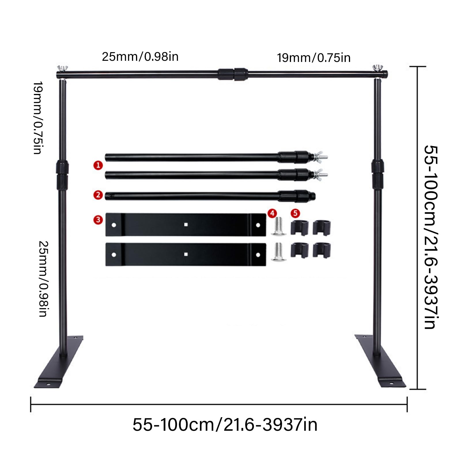 Supporto telescopico per fotografia desktop Altezza regolabile | Facilità montaggio, stabile struttura in metallo ABS