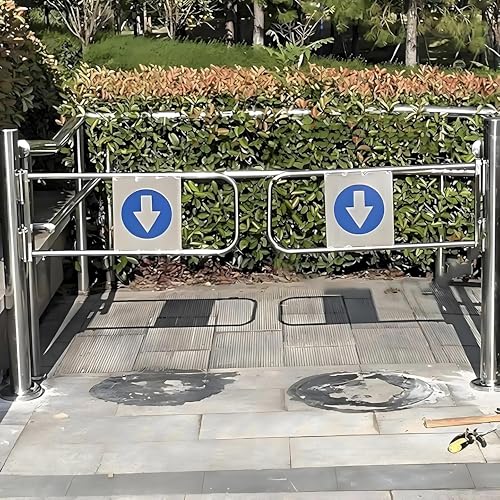 Barriera di sicurezza in acciaio inox, resistente, singola porta battente per supermercati, negozi, biblioteche e magazzini, soluzione di accesso pedonale 500 x 100 cm
