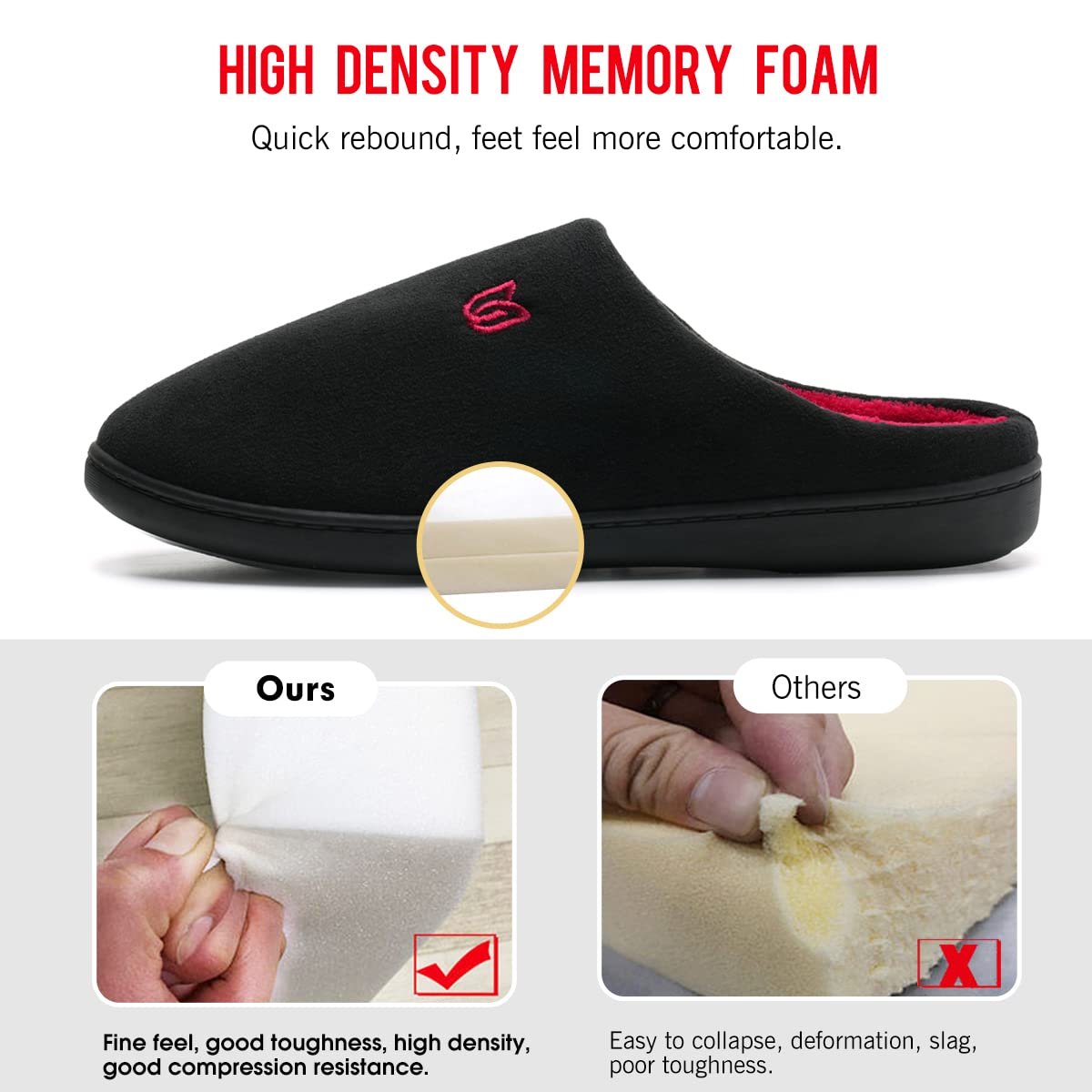 WateLves Pantofole Uomo Unisex Donna Antiscivolo Scarpe Inverno Peluche Morbido Ciabatte in Memory Foam