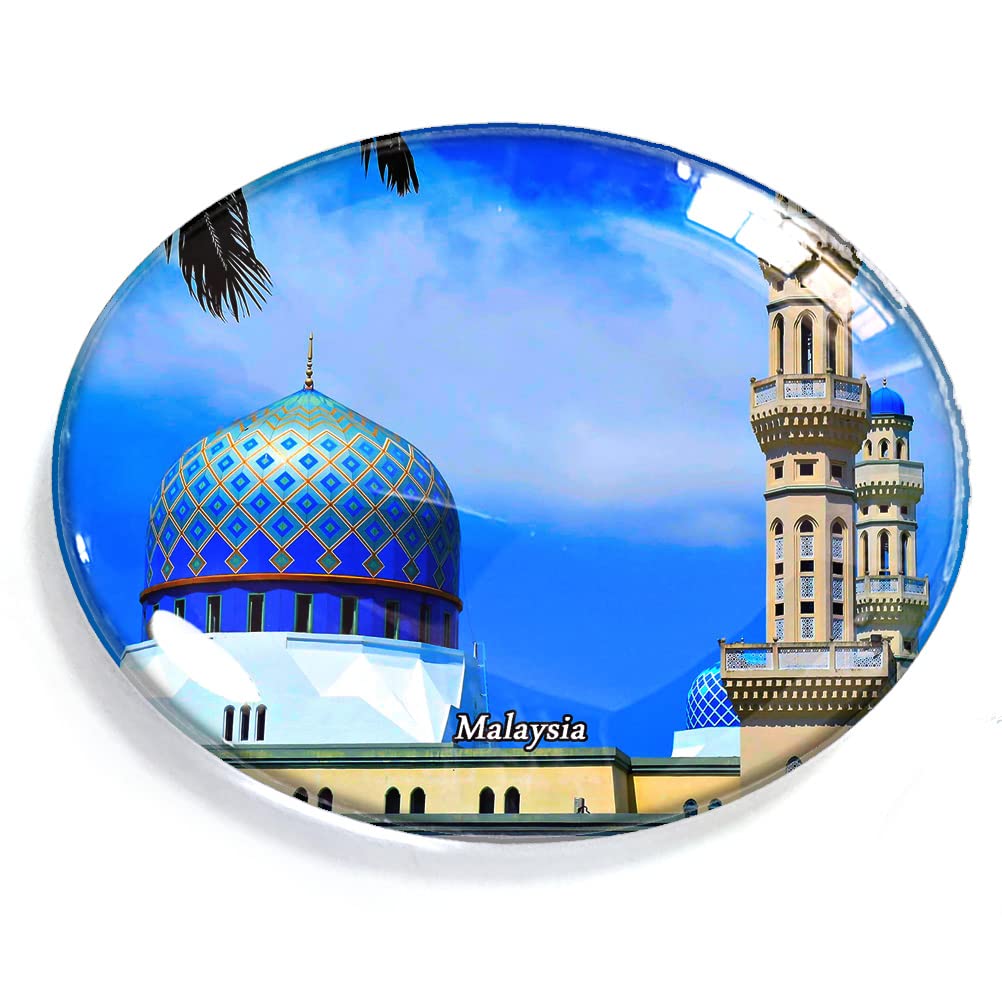 Malaysia Magnet Fridge Refrigerator Freezer Magnet Sticker Souvenir Decorations Oval Crystal Magnet Kitchen Whiteboard