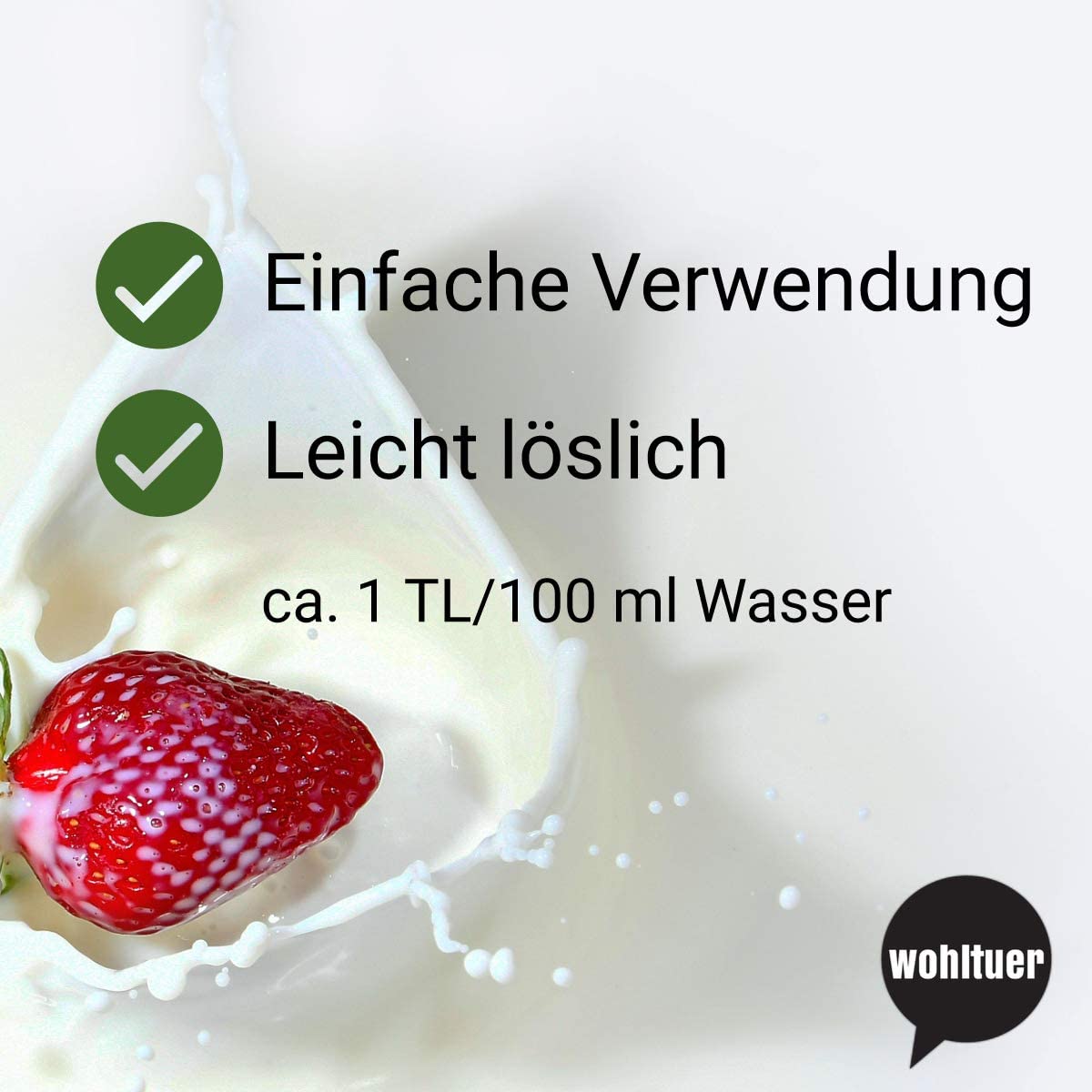 Wohltuer Bio Magermilchpulver 1000g - Bio & Weidehaltung. Sehr gut löslich & frei von Zusätzen. Milchpulver 1kg fettarm ohne Zuckerzusatz aus Deutschland