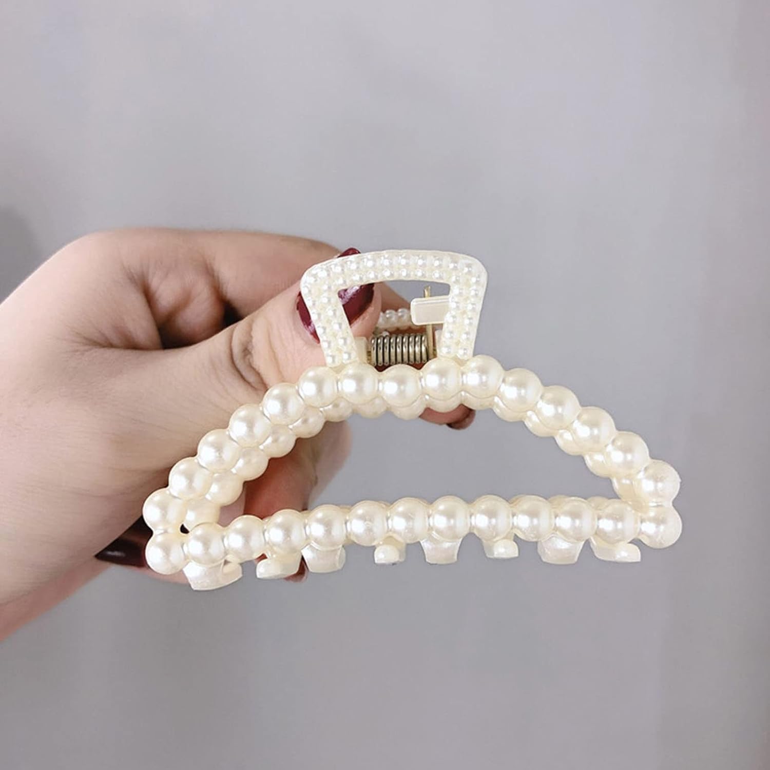 White Pearl Large Hair Clip for Thick Hair Girls Hair Clips Claw - Image 3