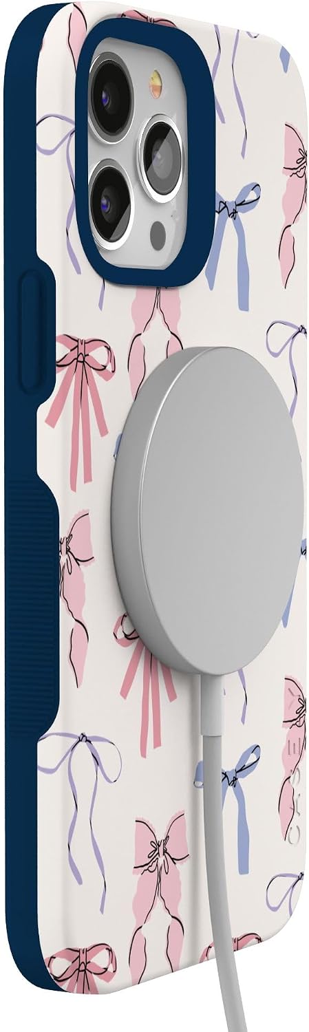 Casely iPhone 13 Pro Case | Coquette Girlie | Pastel Bows | Bold Protective Design | Compatible with MagSafe