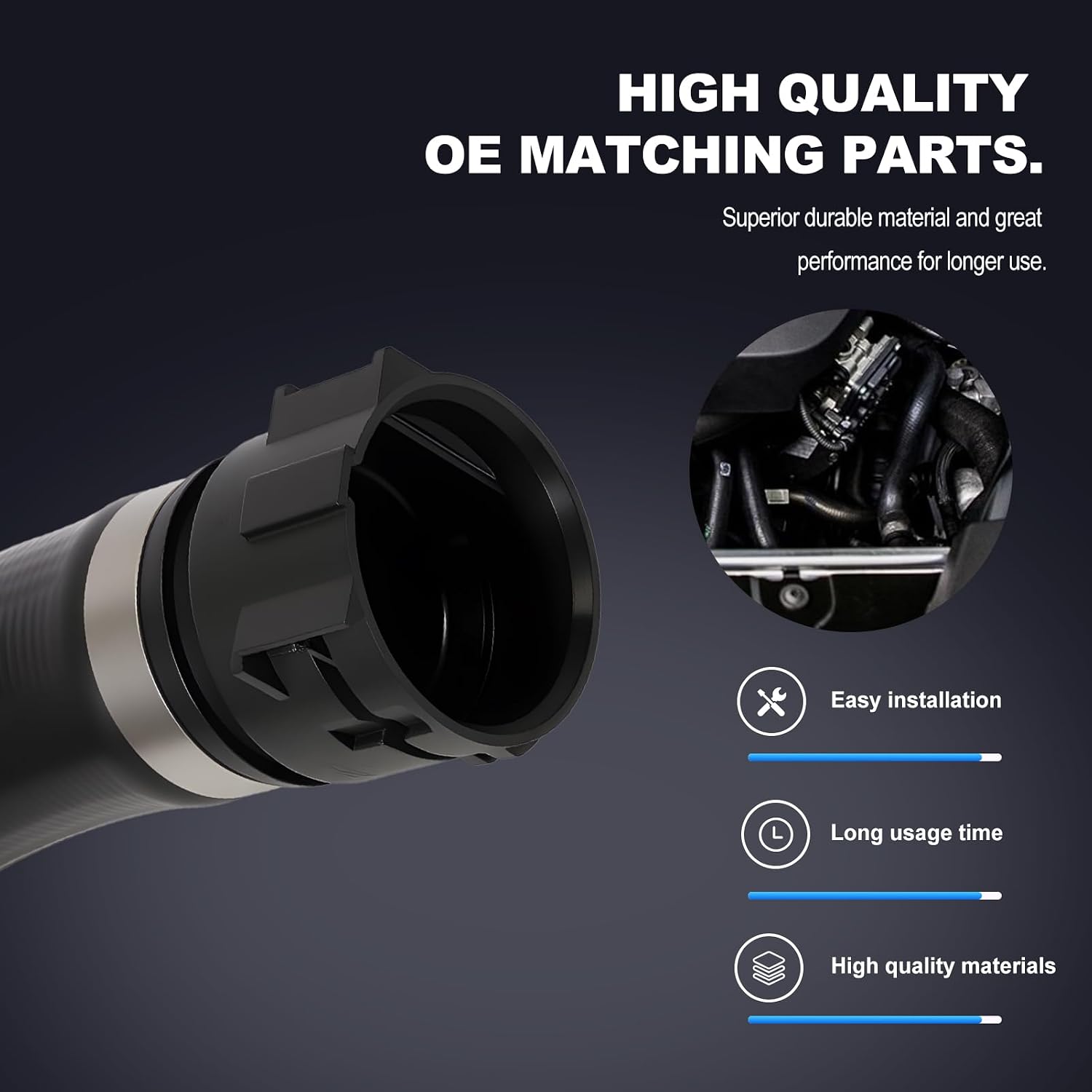 Radiator Coolant Hose for 530i 540i 2017-2020 Upper Coolant Return Line Replace 17128602870