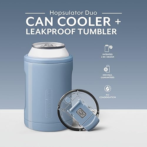 Miniatura 2 de Hopsulator DUO - Enfriador de latas 2 en 1, enfriador de latas de 12 onzas, hace que las latas regulares funcionen como un vaso (color denim)