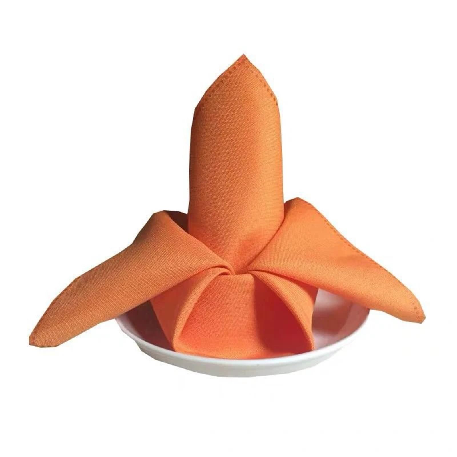 Cloth Dinner Table Napkins, Cotton Satin Dinner Napkins Multicolor(Orange)