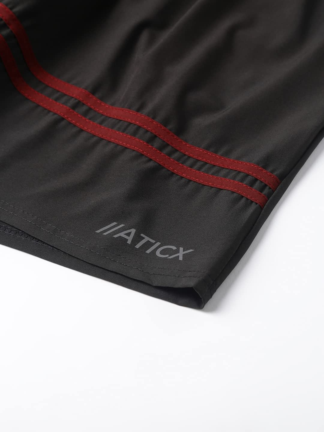 ATICX Polyester Shorts for Men - Quick Dry Lightweight with Zipper Pockets - Gym, Running, Jogging, Training Half Pants for Basketball, Swimming, Badminton, Outdoor & Home Wear, Signature Black, XXL - Image 8 thumbnail