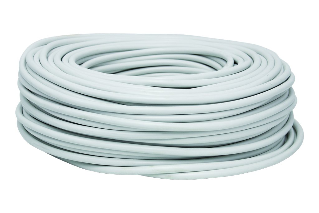 Rotolo di cavo elettrico da 100 m | PVC H05VV-F | Sezione da 3 x 2,5 mm2 | Colore: bianco