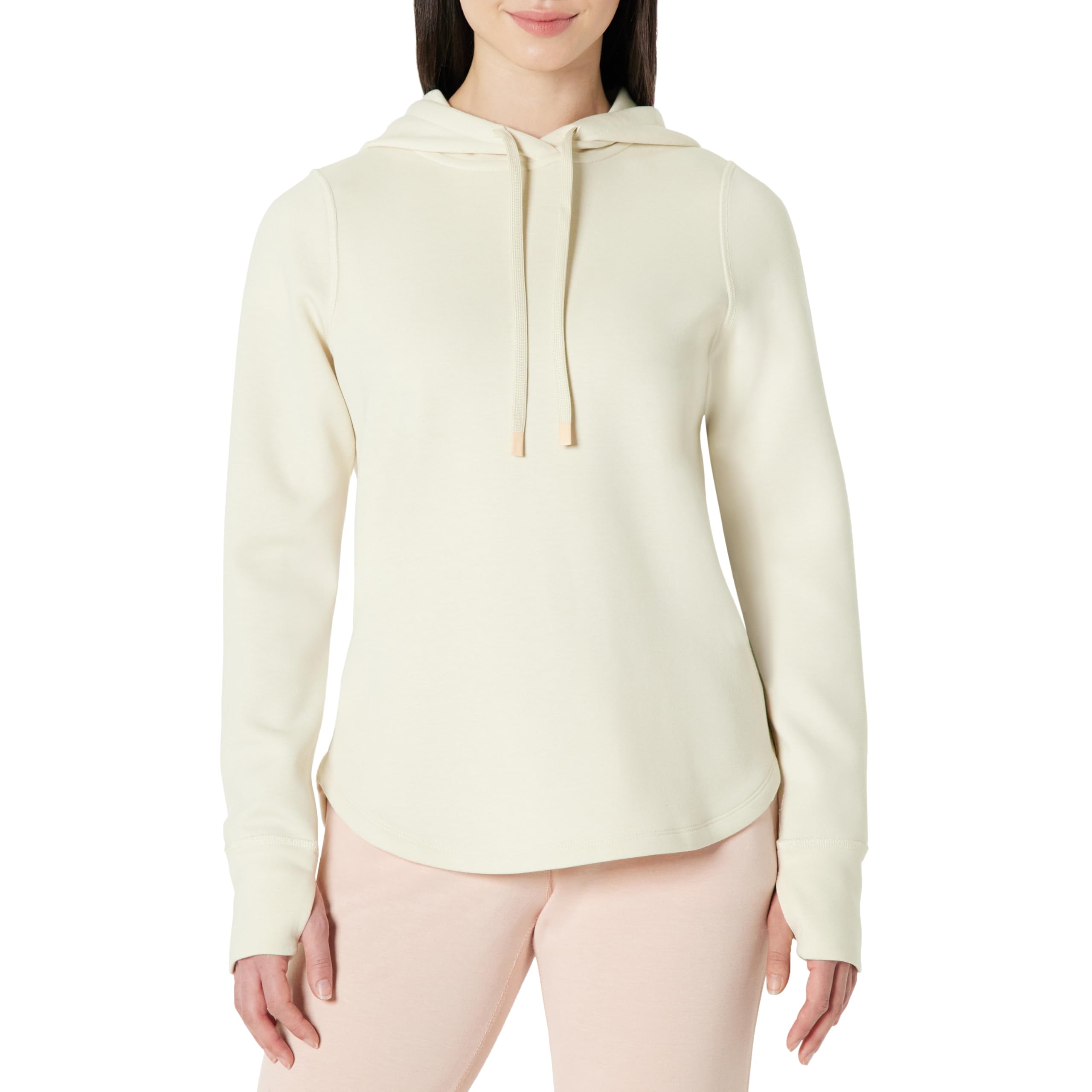 Amazon Essentials Women's Active Sweat Relaxed-Fit Long-Sleeve Hoodie Sweatshirt, Light Beige, Medium