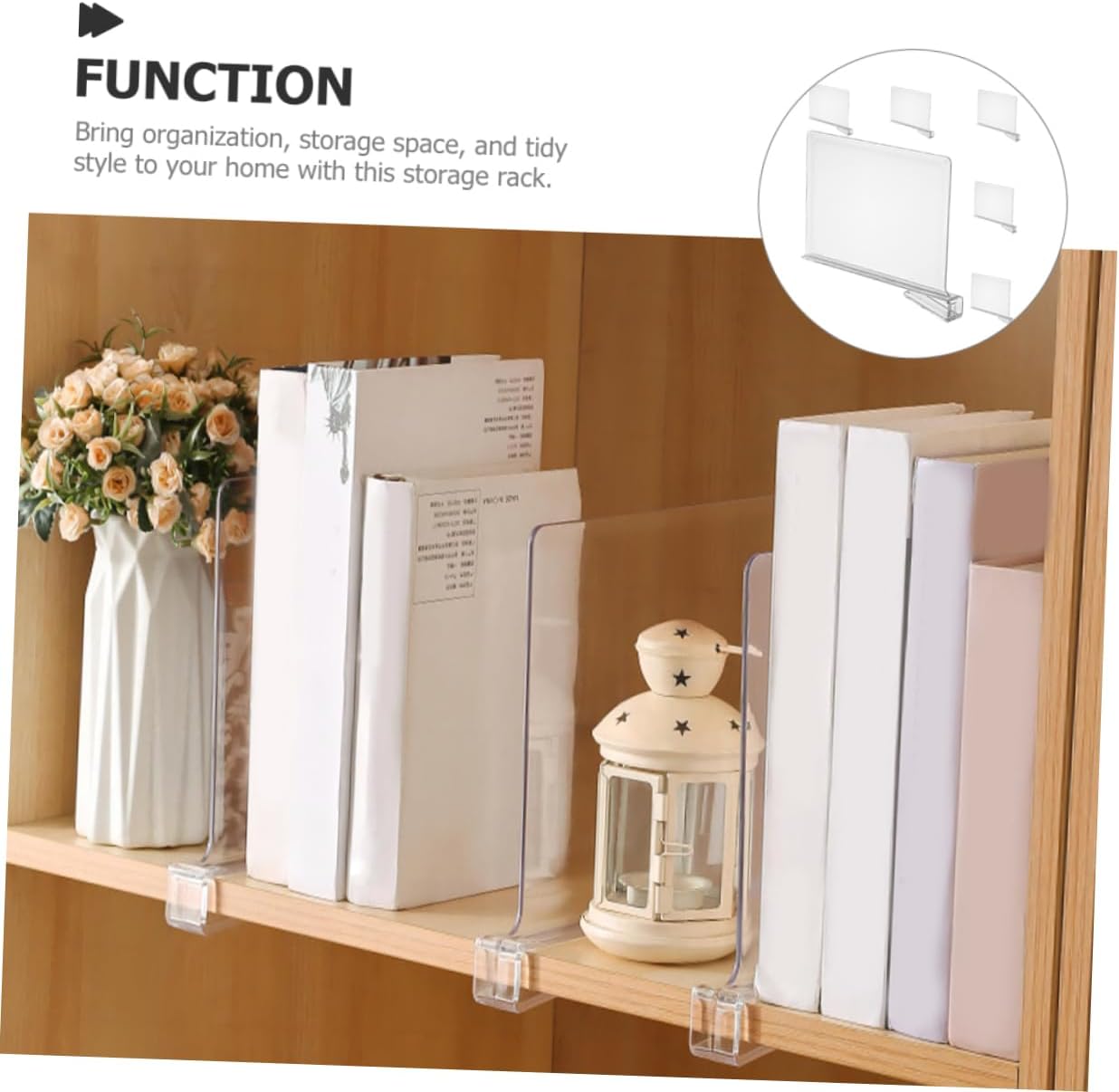 PRETYZOOM 6pcs Closet Shelves Dividers Wardrobe Clothes Separator for Bookshelf Easy Install