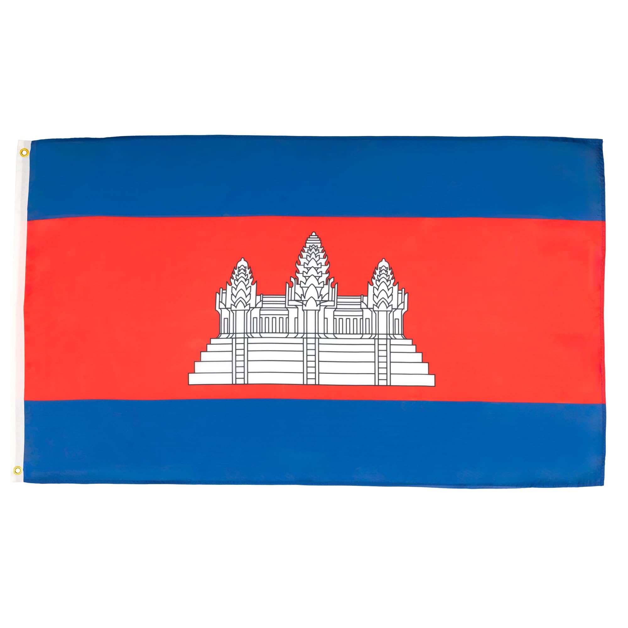 AZ FLAG - Set of 10 Cambodia Flags – 150 x 90 cm – Cambodian Flag 100% Polyester with Integrated Metal Eyelets — image 1