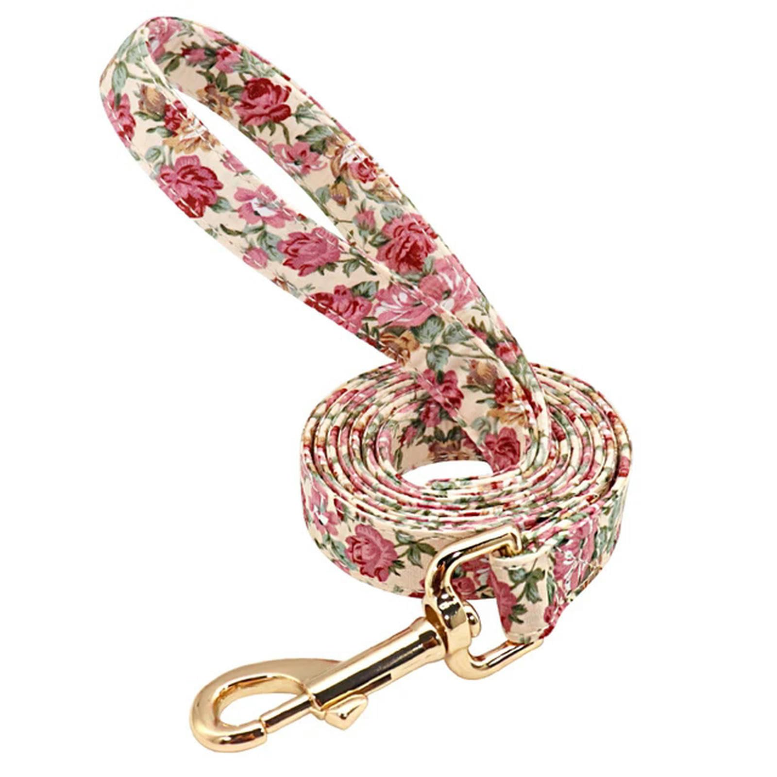 Correa de nailon para perro de 150 cm, correa para mascotas, correa acolchada para perros pequeños, medianos y grandes, color beige, 150 cm