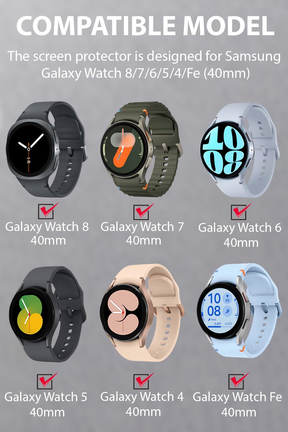 4 sztuki do Samsung Galaxy Watch 6 40 mm, odporna na zarysowania, szkło hartowane bez pęcherzyków folia ochronna do Galaxy Watch 7/6/5/4/FE 40 mm HD ekran ochronny do Galaxy Watch 7 40 mm