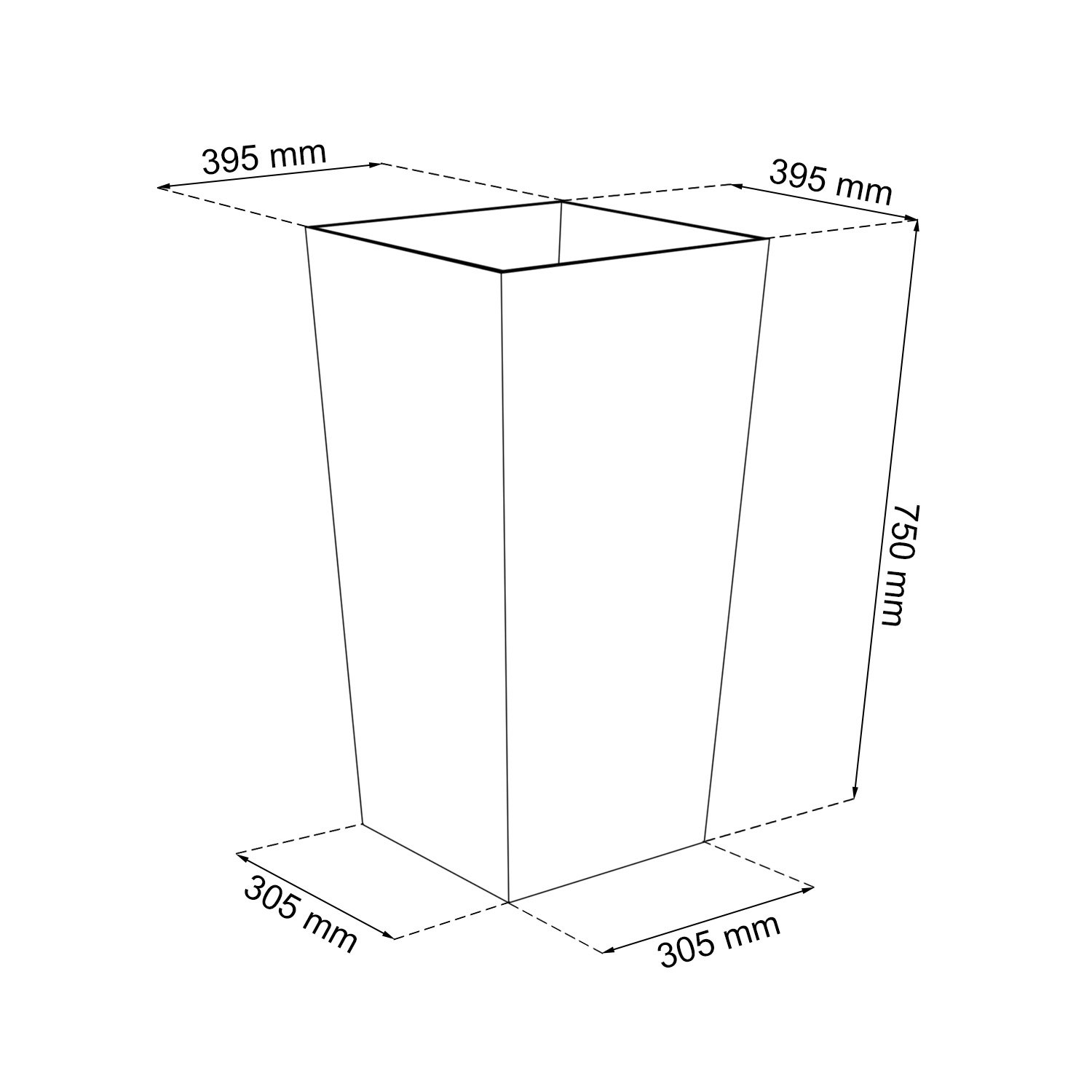 Urbi 91,5 Liter, Kunststoff, 40 x 40 x 75 cm in Anthraziten