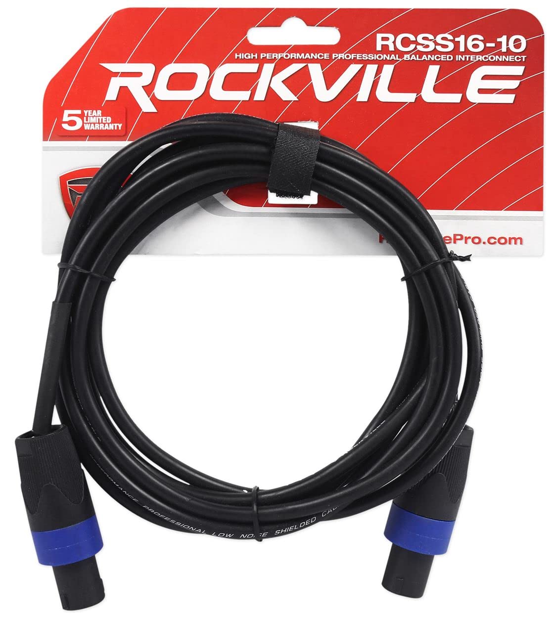 Rockville RCSS1610 10' 16 AWG Speakon to Speakon Speaker Cable 100% Copper