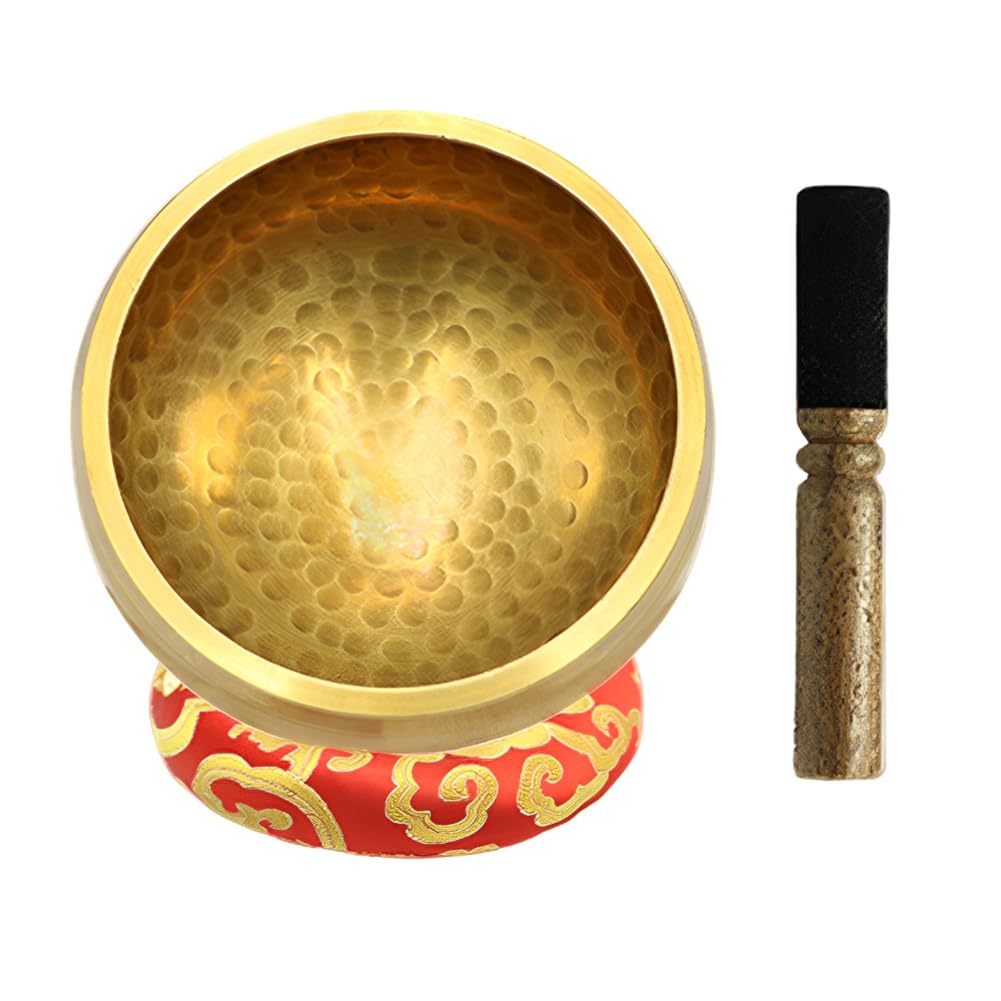 Tibetan Singing Bowls Set - Hand Hammered in Nepal For Yoga, Meditation, Mindfulness, Healing & Chakra Balancing - Meditation Sound Bowl Mindfulness Buddhist Song Bowl Set, 3.15in