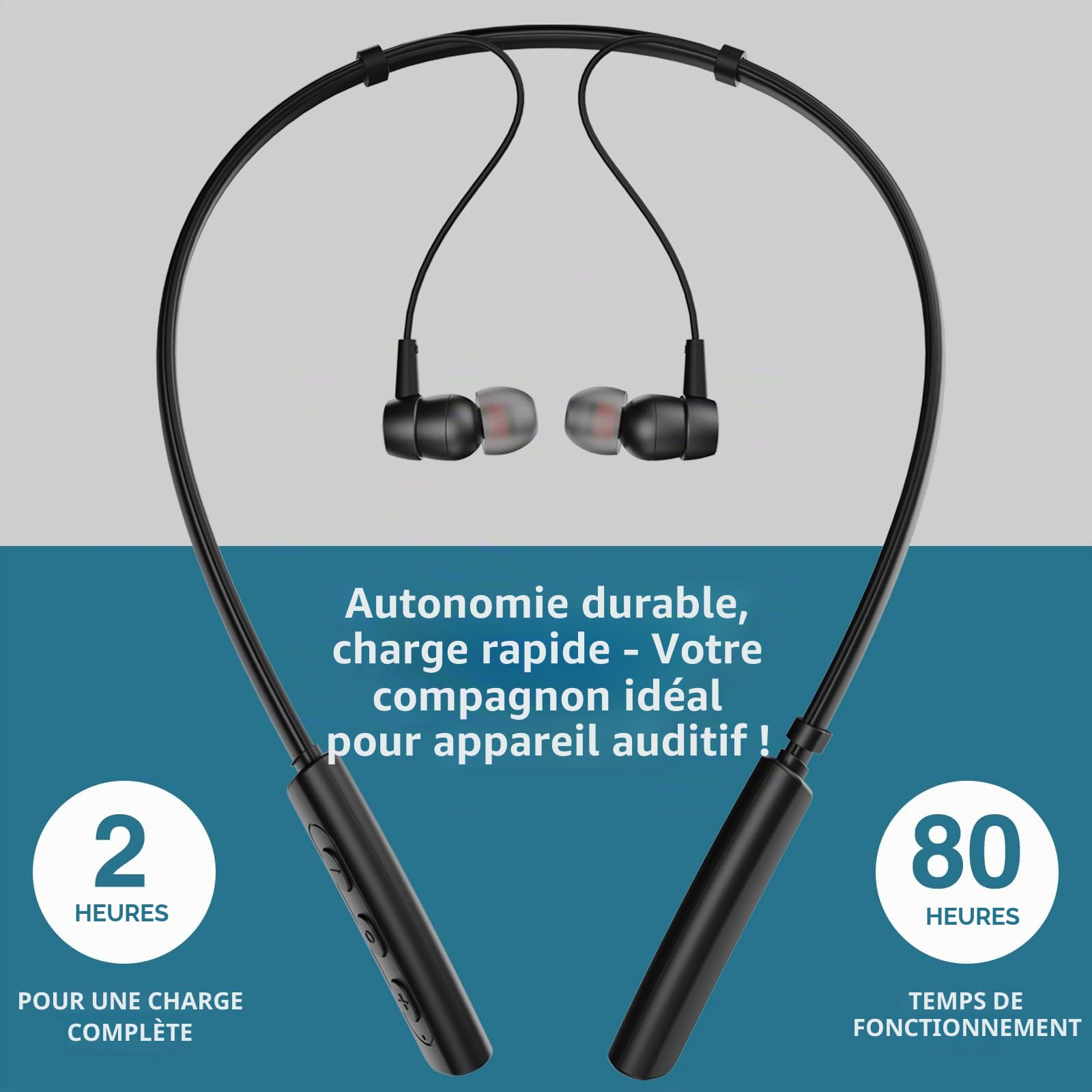 Amplificateur de son rechargeable JINGHAO, tour de cou, noir