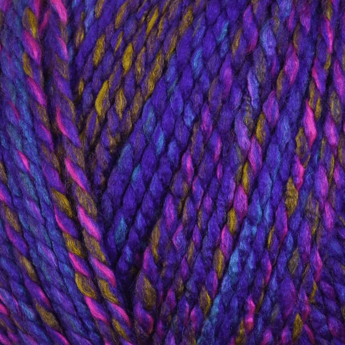 WoolCraft Pebble Chunky Knitting & Crochet Yarn, Great Value Yarn with 36 Colour Combinations in The Range, 100% Acrylic, 320 Metres, 200g Balls, Single Ball, Regal